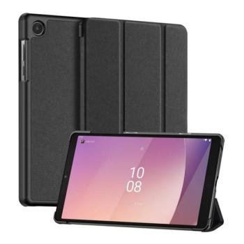 DUX DUCIS DOMO tok álló, bőr hatású (aktív FLIP, oldalra nyíló, TRIFOLD, asztali tartó, textil minta) FEKETE Lenovo Tab M8 Gen4 (TB300F) WIFI, Tab M8 Gen4 (TB300X) LTE kép