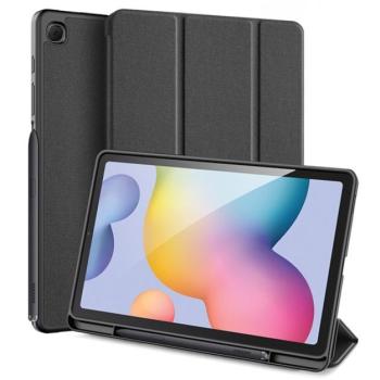 DUX DUCIS DOMO tok álló, bőr hatású (aktív FLIP, oldalra nyíló, TRIFOLD S Pencil tartó, textil minta) FEKETE Samsung Galaxy Tab S6 Lite 10.4 WIFI (SM-P610) 2020, Samsung Galaxy Tab S6 Lite 10 kép