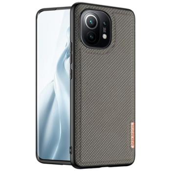 DUX DUCIS FINO szilikon telefonvédő (műanyag belső, közepesen ütésálló, rács minta) BARNA Xiaomi Mi 11 5G kép