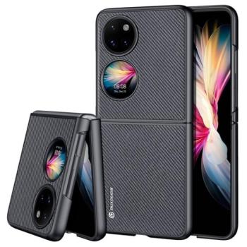 DUX DUCIS FINO szilikon telefonvédő (műanyag belső, közepesen ütésálló, rács minta) FEKETE Huawei P50 Pocket kép