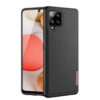 DUX DUCIS FINO szilikon telefonvédő (műanyag belső, közepesen ütésálló, rács minta) FEKETE Samsung Galaxy A42 5G (SM-A425F) kép