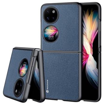 DUX DUCIS FINO szilikon telefonvédő (műanyag belső, közepesen ütésálló, rács minta) SÖTÉTKÉK Huawei P50 Pocket kép