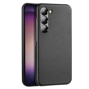 DUX DUCIS GRIT műanyag telefonvédő (közepesen ütésálló, ECO bőr hatású, QI Wireless) FEKETE Samsung Galaxy S23 Plus (SM-S916) kép