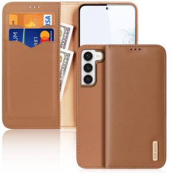 Dux Ducis Hivo tok Samsung Galaxy S23+ flip cover pénztárca állvány RFID blokkolás barna kép