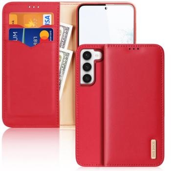Dux Ducis Hivo tok Samsung Galaxy S23+ flip cover pénztárca állvány RFID blokkoló piros kép