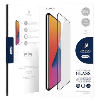 DUX DUCIS képernyővédő üveg (2.5D full glue, teljes felületén tapad, tokbarát, karcálló, 0.3mm, 9H) FEKETE Apple iPhone 12, Apple iPhone 12 Pro kép
