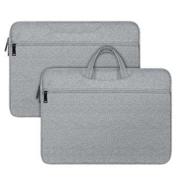 DUX DUCIS LBTC kézitáska álló LAPTOP/NOTEBOOK/TABLET (univerzális, textil, kézpánt, 13-13.9&quot; méret) VILÁGOSSZÜRKE kép