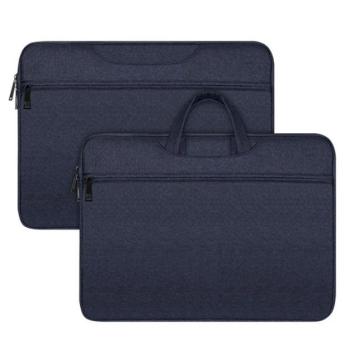 DUX DUCIS LBTC kézitáska álló LAPTOP/NOTEBOOK/TABLET (univerzális, textil, kézpánt, 14-15.4&quot; méret) SÖTÉTKÉK kép