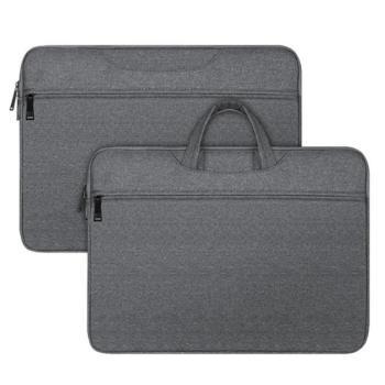 DUX DUCIS LBTC kézitáska álló LAPTOP/NOTEBOOK/TABLET (univerzális, textil, kézpánt, 14-15.4&quot; méret) SÖTÉTSZÜRKE kép