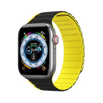 Dux Ducis (LD Version) csereszíj Apple Watch SE, 9, 8, 7, 6, 5, 4, 3, 2, 1 (41, 40, 38 mm) - fekete és sárga kép