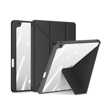 DUX DUCIS MAGI ORIGAMI tok álló, bőr hatású (aktív FLIP, oldalra nyíló, TRIFOLD, Apple Pencil tartó) FEKETE Apple IPAD 10.9 (2022) kép