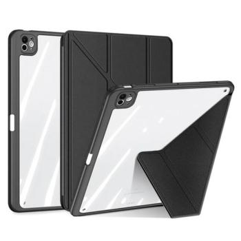 DUX DUCIS MAGI ORIGAMI tok álló, bőr hatású (aktív FLIP, oldalra nyíló, TRIFOLD, asztali tartó, ceruza tartó) FEKETE Apple IPAD Pro 13 (2024) kép
