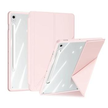DUX DUCIS MAGI ORIGAMI tok álló, bőr hatású (aktív FLIP, oldalra nyíló, TRIFOLD, asztali tartó, ceruza tartó) RÓZSASZÍN Samsung Galaxy Tab S10 FE Plus WIFI (SM-X626), Galaxy Tab S10 FE Plu kép