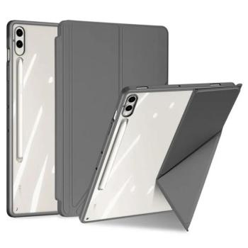 DUX DUCIS MAGI ORIGAMI tok álló, bőr hatású (aktív FLIP, oldalra nyíló, TRIFOLD, asztali tartó, ceruza tartó) SZÜRKE Samsung Galaxy Tab S10 Plus LTE (SM-X826B), Galaxy Tab S10 Plus WIFI (SM kép