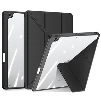 DUX DUCIS MAGI ORIGAMI tok álló, bőr hatású (aktív FLIP, oldalra nyíló, TRIFOLD asztali tartó funkció) FEKETE Apple IPAD 10.2 (2019), Apple IPAD 10.2 (2020), Apple IPAD 10.2 (2021) kép