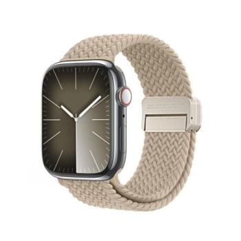 DUX DUCIS Mixture Pro - nyújtható fonott szíj Apple Watch 38/ 40/ 41mm bézs színben kép