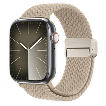 DUX DUCIS MIXTURE PRO pótszíj (egyedi méret, kicsi, nylon, mágneses) BÉZS Apple Watch Series 9 41mm, Watch Series 8 41mm, Watch Series 7 41mm kép