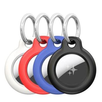 DUX DUCIS műanyag tok 4db (kulcstartó) - fekete, fehér, kék, piros) Apple AirTag kép