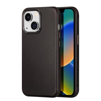 Dux Ducis Naples tok iPhone 14 Plus bőr borítás (MagSafe kompatibilis) sötétbarna kép