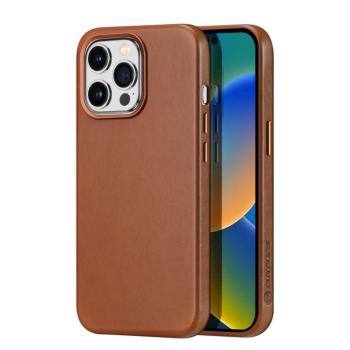 Dux Ducis Naples tok iPhone 14 Pro Max mágneses bőr tok MagSafe barna kép