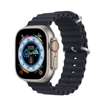 Dux Ducis Ocean Wave Apple Watch 42/44/45mm szilikon szíj, szürke kép