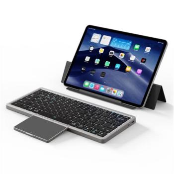 DUX DUCIS OK bluetooth billentyűzet + touch pad (univerzális, asztali tartó funkció, QWERTY, angol nyelvű) FEKETE kép