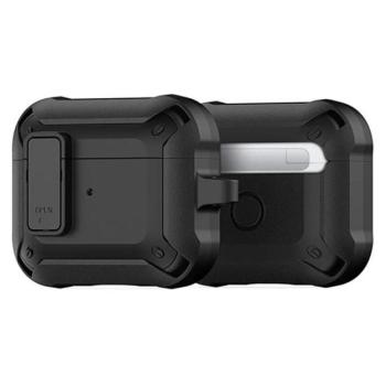 DUX DUCIS PECO műanyag tok (erős ütésállóság + karabíner) FEKETE Apple AirPods 3 kép