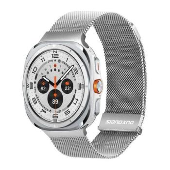 DUX DUCIS pótszíj (egyedi méret, alumínium, milánói, mágneses) VILÁGOSSZÜRKE Samsung Galaxy Watch Ultra eSIM 47mm (SM-L705) kép