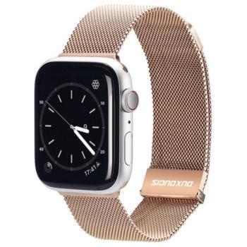 DUX DUCIS pótszíj (egyedi méret, alumínium, milánói, mágneses zár) ARANY Apple Watch Series 7 41mm, Apple Watch Series 3 38mm, Apple Watch Series 2 38mm, Apple Watch Series 5 40mm, Apple Watch kép