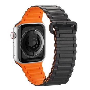 DUX DUCIS pótszíj (egyedi méret, szilikon, mágneses zár) NARANCSSÁRGA Apple Watch Ultra 49mm, Apple Watch Series 7 45mm, Apple Watch Series SE 2 44mm, Apple Watch Series 1 42mm, Apple Watch Seri kép