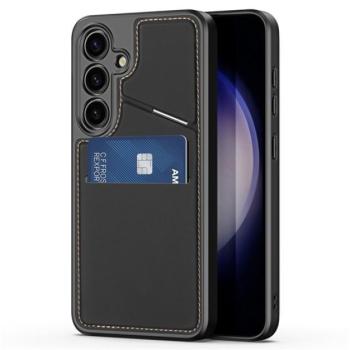 DUX DUCIS RAFI II MAG szilikon telefonvédő (kitámasztó, kártyazseb, RFID, MagSafe) FEKETE Samsung Galaxy S24 (SM-S921) kép