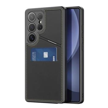 DUX DUCIS RAFI II MAG szilikon telefonvédő (kitámasztó, kártyazseb, RFID, MagSafe) FEKETE Samsung Galaxy S25 Ultra (SM-S938) kép