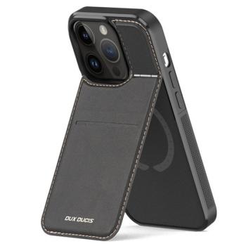 DUX DUCIS RAFI MAG szilikon telefonvédő (kitámasztó, bankkártya tartó, RFID védelem, Magsafe kompatibilis) FEKETE Apple iPhone 14 Pro Max kép