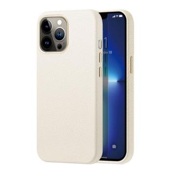 Dux Ducis Roma bőr tok iPhone 13 Pro Max készülékhez elegáns valódi bőr tok fehér kép