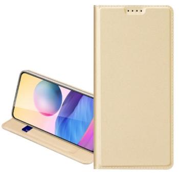 DUX DUCIS SKIN PRO tok álló, bőr hatású (FLIP, oldalra nyíló, bankkártya tartó, asztali tartó funkció) ARANY Apple iPhone 13 Pro kép