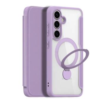 DUX DUCIS SKIN X PRO tok álló, bőr hatású (FLIP, oldalra nyíló, RFID, kitámasztó, MagSafe) LILA Samsung Galaxy S25 Plus (SM-S936) kép