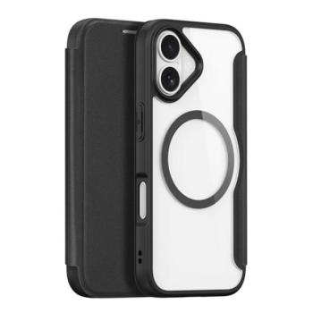 DUX DUCIS SKIN X PRO tok álló, bőr hatású (FLIP, oldalra nyíló, RFID, MagSafe) FEKETE Apple iPhone 17 kép