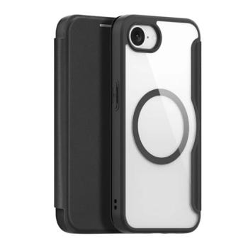 DUX DUCIS SKIN X PRO tok álló, bőr hatású (FLIP, oldalra nyíló, RFID, MagSafe) FEKETE Apple iPhone SE 4 (2025) kép