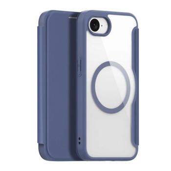 DUX DUCIS SKIN X PRO tok álló, bőr hatású (FLIP, oldalra nyíló, RFID, MagSafe) SÖTÉTKÉK Apple iPhone SE 4 (2025) kép