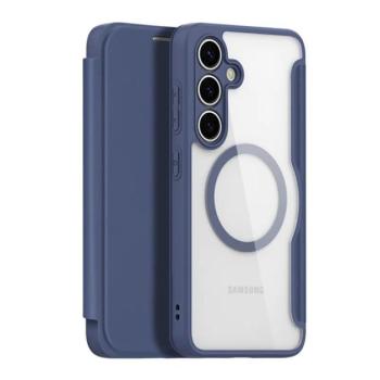 DUX DUCIS SKIN X PRO tok álló, bőr hatású (FLIP, oldalra nyíló, RFID, MagSafe) SÖTÉTKÉK Samsung Galaxy S25 Plus (SM-S936) kép