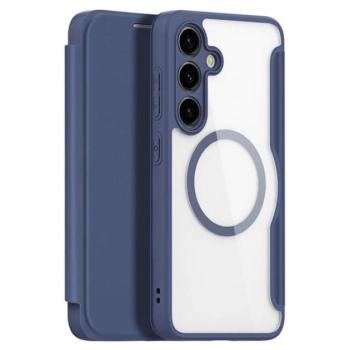 DUX DUCIS SKIN X PRO tok álló, bőr hatású (FLIP, oldalra nyíló, wireless, MagSafe) SÖTÉTKÉK Samsung Galaxy S24 Plus (SM-S926) kép