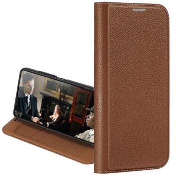 DUX DUCIS SKIN X2 tok álló, bőr hatású (FLIP, közepesen ütésálló, oldalra nyíló, asztali tartó, prémium) BARNA Xiaomi Redmi Note 12 5G, Xiaomi Poco X5 5G kép
