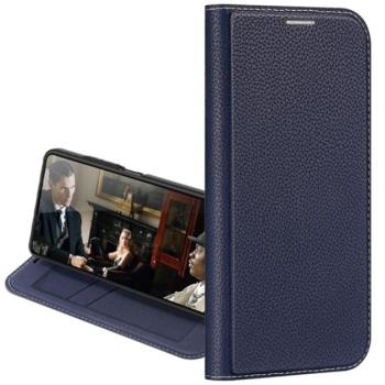 DUX DUCIS SKIN X2 tok álló, bőr hatású (FLIP, közepesen ütésálló, oldalra nyíló, asztali tartó, prémium) SÖTÉTKÉK Xiaomi Redmi Note 12 5G, Xiaomi Poco X5 5G kép