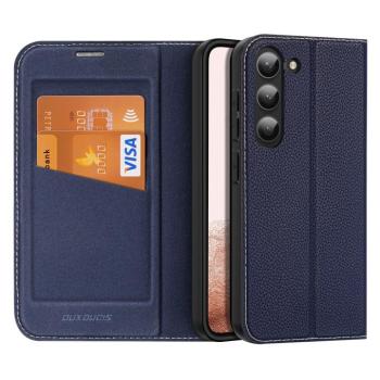 Dux Ducis Skin X2 tok Samsung Galaxy S23+ flip tok pénztárca állvány kék kép