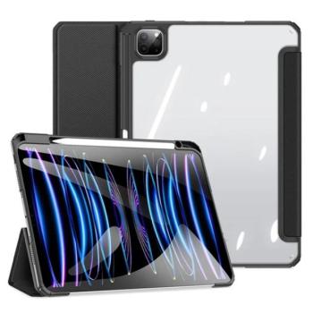 DUX DUCIS TOBY tok álló, bőr hatású (aktív FLIP, oldalra nyíló, TRIFOLD, asztali tartó, ceruza tartó) FEKETE Apple IPAD Pro 11 (2024) kép