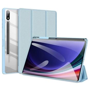 DUX DUCIS TOBY tok álló, bőr hatású (aktív FLIP, oldalra nyíló, TRIFOLD, asztali tartó, ceruza tartó) VILÁGOSKÉK Samsung Galaxy Tab S10 Plus LTE (SM-X826B), Galaxy Tab S10 Plus WIFI (SM-X8 kép
