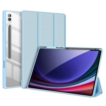 DUX DUCIS TOBY tok álló, bőr hatású (aktív FLIP, oldalra nyíló, TRIFOLD, asztali tartó, ceruza tartó) VILÁGOSKÉK Samsung Galaxy Tab S10 Ultra LTE (SM-X926B), Galaxy Tab S10 Ultra WIFI (SM- kép