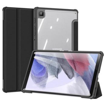 DUX DUCIS TOBY tok álló, bőr hatású (aktív FLIP, oldalra nyíló, TRIFOLD asztali tartó funkció, S-Pen tartó) FEKETE Samsung Galaxy Tab A7 Lite WIFI (SM-T220), Samsung Galaxy Tab A7 Lite LTE kép
