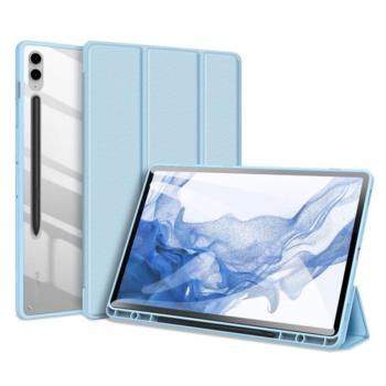 DUX DUCIS TOBY tok álló, bőr hatású (aktív FLIP, oldalra nyíló, TRIFOLD, S Pen tartó) VILÁGOSKÉK Samsung Galaxy Tab S9 FE Plus WIFI (SM-X610), Galaxy Tab S9 FE Plus LTE (SM-X616) kép