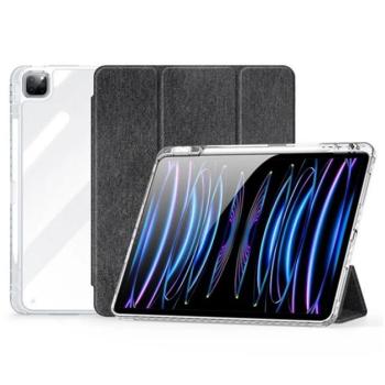 DUX DUCIS UNID tok álló, textil hatású (aktív FLIP, oldalra nyíló, TRIFOLD, asztali tartó, ceruza tartó) FEKETE Apple IPAD Pro 13 (2024) kép